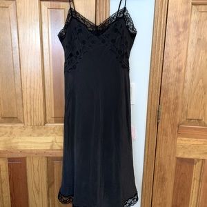 Black midi silk slip dress victorias secret